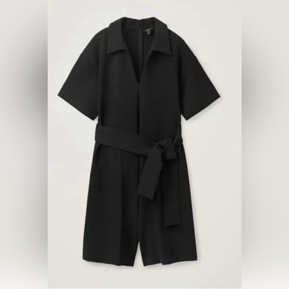 COS Black Short Sleeve Belted Jumpsuit L